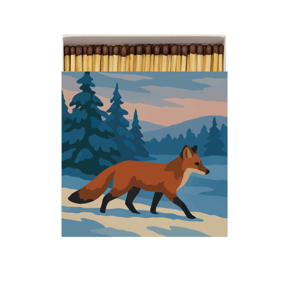 Cabin &amp; Fox in Snow Square Matchbox