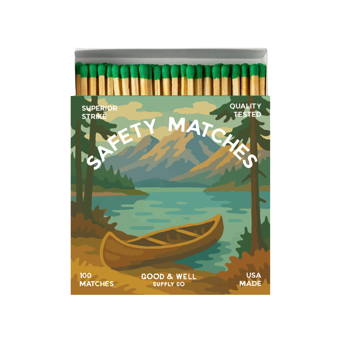 Canoe &amp; Deer Square Matchbox