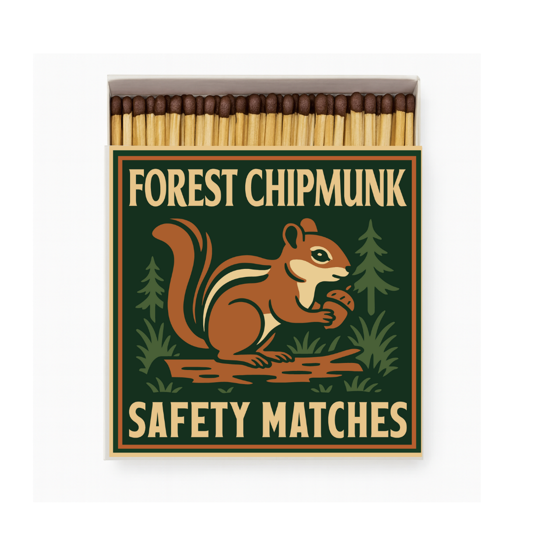 Forest Chipmunk Square Matchbox