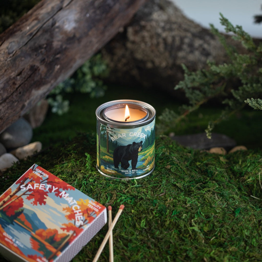 Autumn Lake &amp; Deer Square Matchbox
